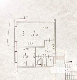 1-к квартира, вторичка, 35м2, 6/9 этаж