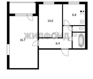2-к квартира, вторичка, 46м2, 2/9 этаж