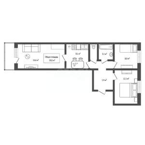 3-к квартира, вторичка, 59м2, 10/10 этаж