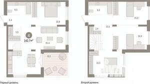 4-к квартира, вторичка, 143м2, 15/15 этаж