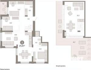 3-к квартира, вторичка, 172м2, 14/14 этаж