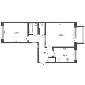 2-к квартира, вторичка, 45м2, 4/5 этаж
