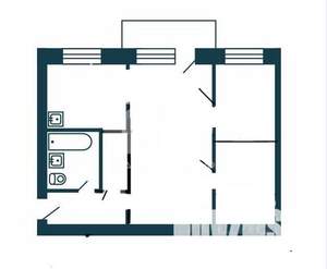 2-к квартира, вторичка, 45м2, 2/5 этаж