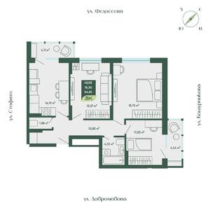 3-к квартира, вторичка, 85м2, 6/18 этаж