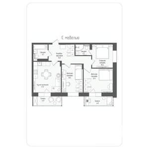 4-к квартира, вторичка, 78м2, 4/15 этаж