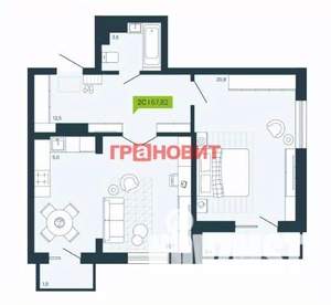 2-к квартира, вторичка, 68м2, 3/17 этаж
