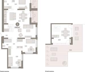 3-к квартира, вторичка, 171м2, 14/17 этаж