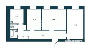 3-к квартира, вторичка, 78м2, 2/6 этаж
