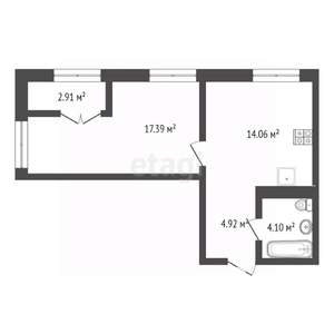 1-к квартира, вторичка, 41м2, 9/17 этаж