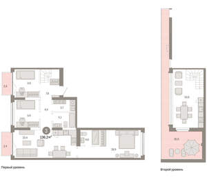 3-к квартира, вторичка, 136м2, 7/23 этаж