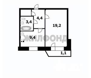 1-к квартира, вторичка, 38м2, 2/9 этаж