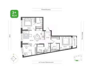 3-к квартира, вторичка, 82м2, 4/5 этаж