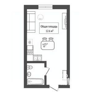 Студия квартира, вторичка, 13м2, 8/9 этаж