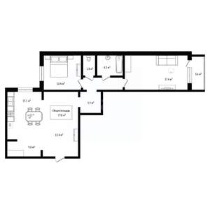 3-к квартира, вторичка, 77м2, 14/17 этаж