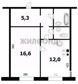 1-к квартира, вторичка, 42м2, 1/10 этаж
