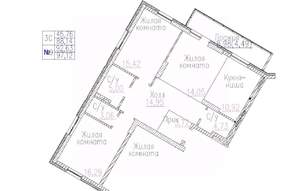 3-к квартира, строящийся дом, 97м2, 5/24 этаж