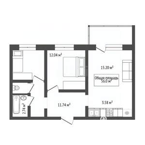 3-к квартира, вторичка, 56м2, 8/10 этаж