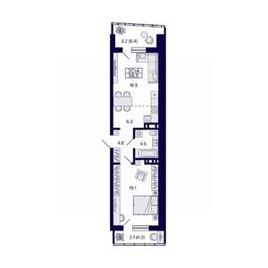 2-к квартира, вторичка, 57м2, 11/30 этаж