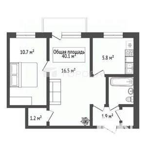 2-к квартира, вторичка, 40м2, 5/5 этаж