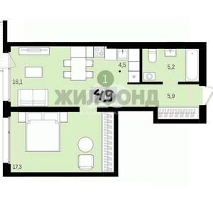 2-к квартира, вторичка, 48м2, 12/18 этаж