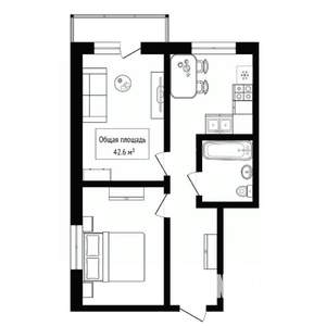 2-к квартира, вторичка, 43м2, 3/5 этаж