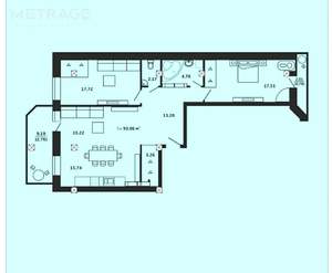 3-к квартира, вторичка, 93м2, 5/22 этаж