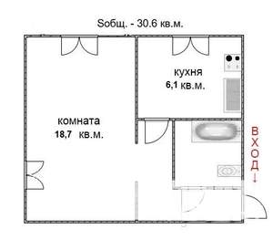 1-к квартира, вторичка, 31м2, 3/5 этаж