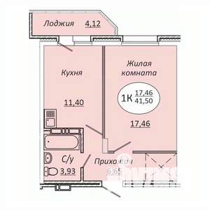 1-к квартира, строящийся дом, 42м2, 13/25 этаж