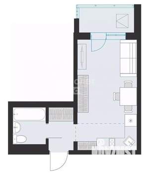 Студия квартира, вторичка, 28м2, 6/17 этаж