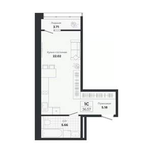 Студия квартира, строящийся дом, 33м2, 9/9 этаж