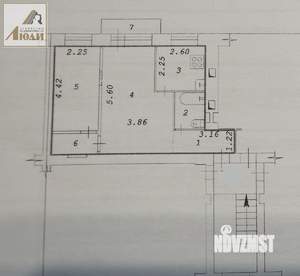 2-к квартира, вторичка, 44м2, 4/4 этаж