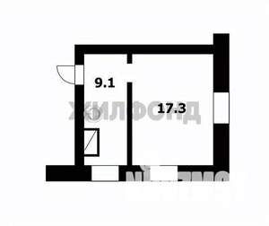 1-к квартира, вторичка, 26м2, 1/2 этаж
