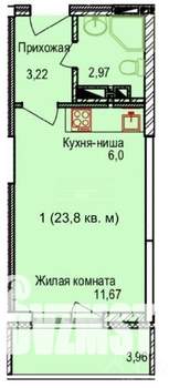 Студия квартира, вторичка, 25м2, 1/18 этаж
