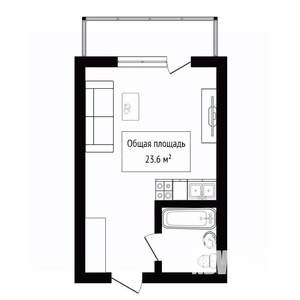 Студия квартира, вторичка, 24м2, 2/17 этаж