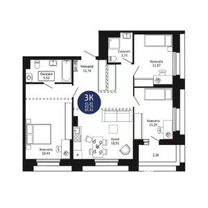 3-к квартира, вторичка, 85м2, 8/20 этаж