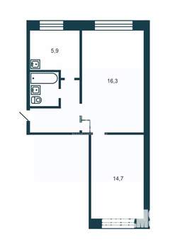 2-к квартира, вторичка, 45м2, 1/5 этаж