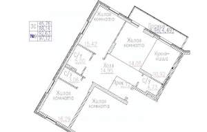 3-к квартира, строящийся дом, 97м2, 12/24 этаж