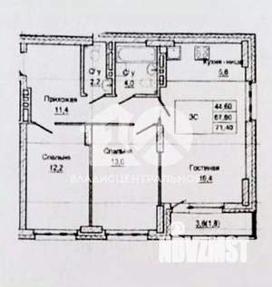 3-к квартира, вторичка, 68м2, 10/15 этаж