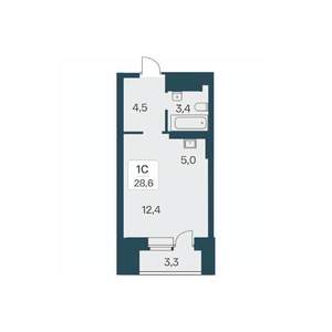 Студия квартира, вторичка, 29м2, 19/30 этаж