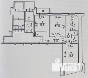 3-к квартира, вторичка, 74м2, 1/10 этаж