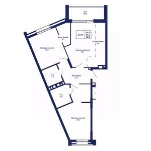 3-к квартира, вторичка, 72м2, 11/14 этаж