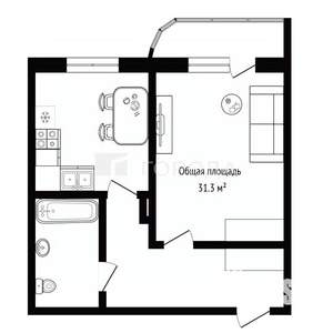 1-к квартира, вторичка, 31м2, 8/10 этаж