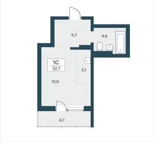 Студия квартира, вторичка, 33м2, 12/18 этаж
