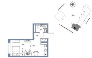 Студия квартира, вторичка, 29м2, 4/9 этаж