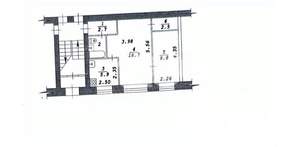 2-к квартира, вторичка, 43м2, 1/5 этаж