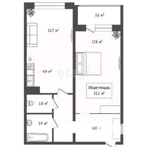 2-к квартира, вторичка, 52м2, 11/17 этаж