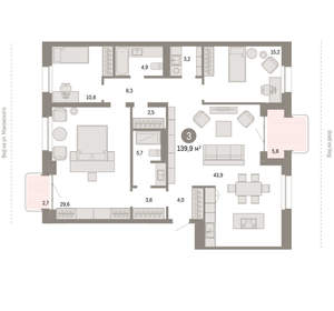 3-к квартира, вторичка, 140м2, 4/11 этаж