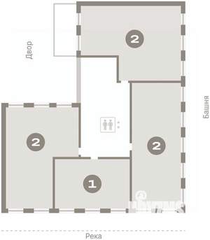 1-к квартира, вторичка, 61м2, 2/11 этаж