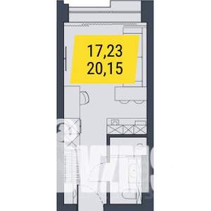 Студия квартира, вторичка, 20м2, 25/29 этаж