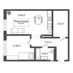 2-к квартира, вторичка, 53м2, 3/7 этаж